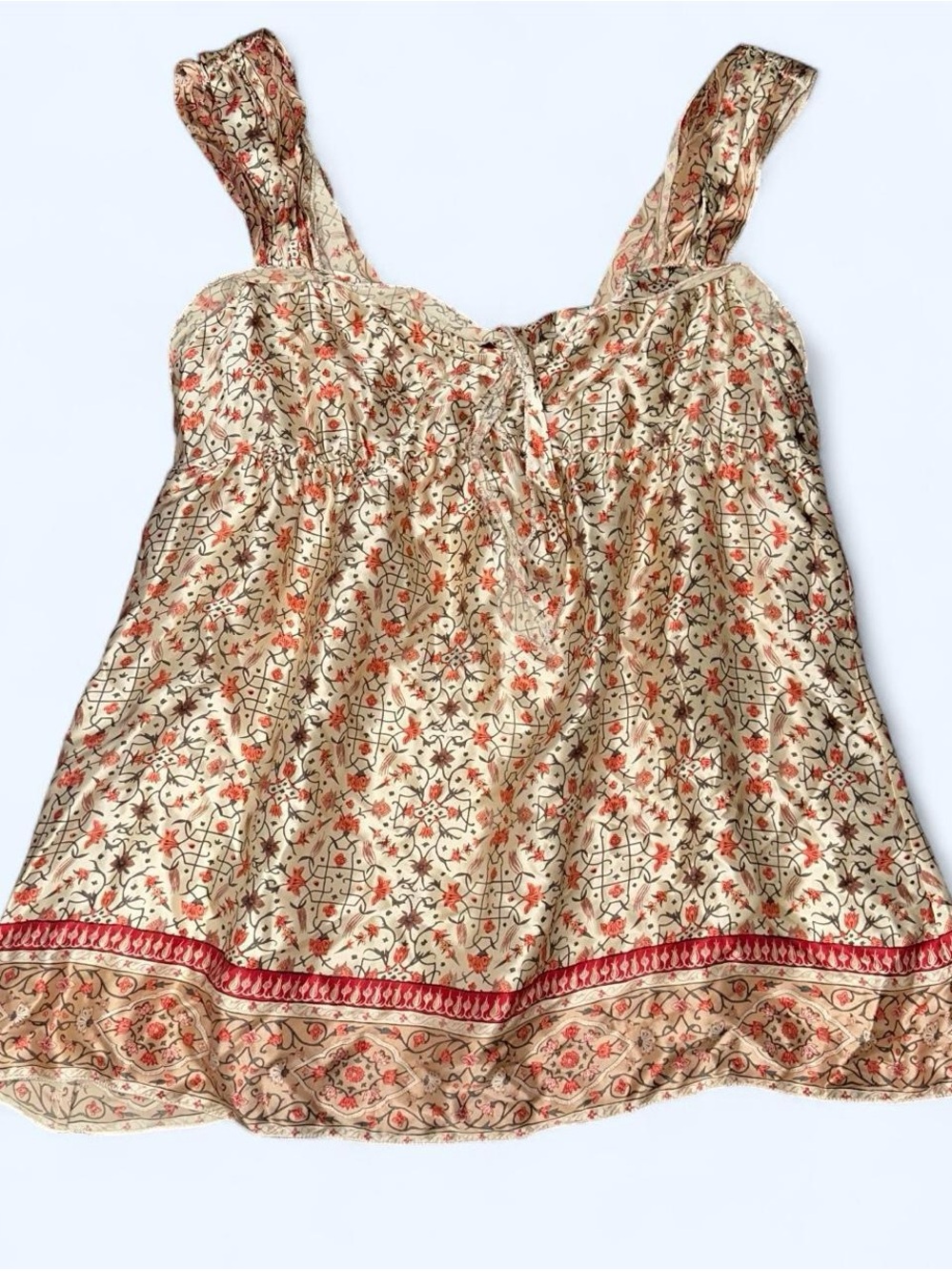Silk Babydoll Sleeveless Top